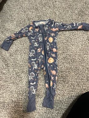 Little one shop - Space Astronaut Print Kids One-Piece Pajamas - Blue